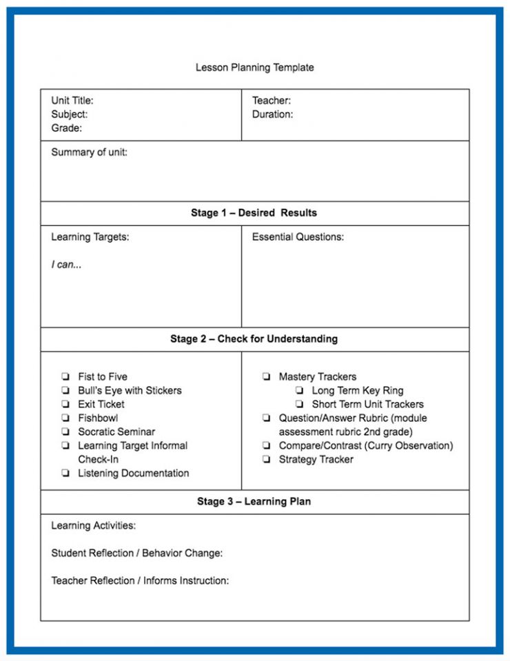 Lesson planning template