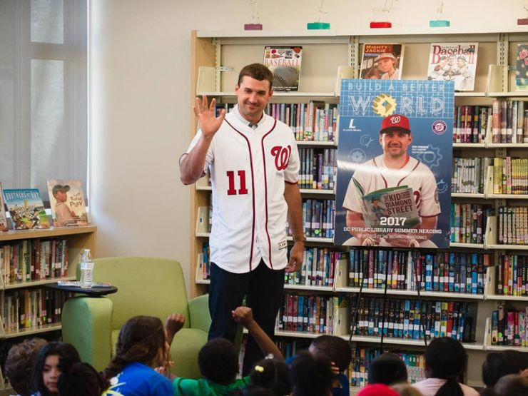 Ryan Zimmerman with Capital City students