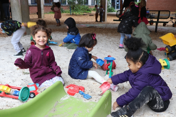 LS students in playground