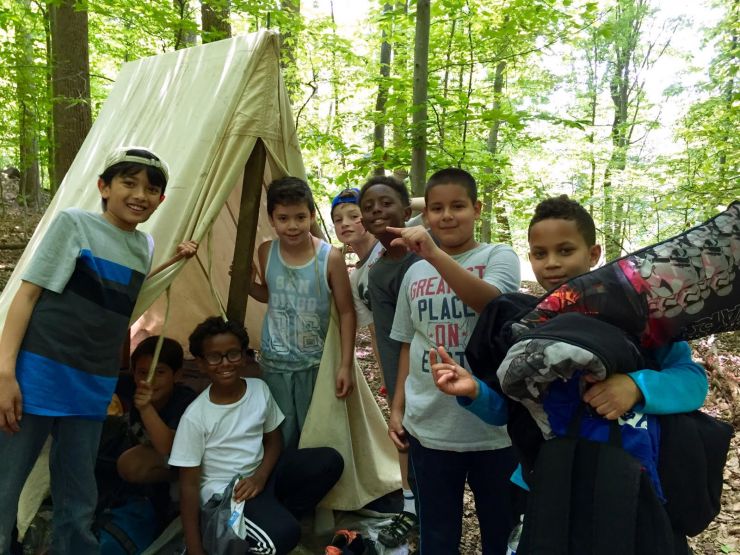Students camping