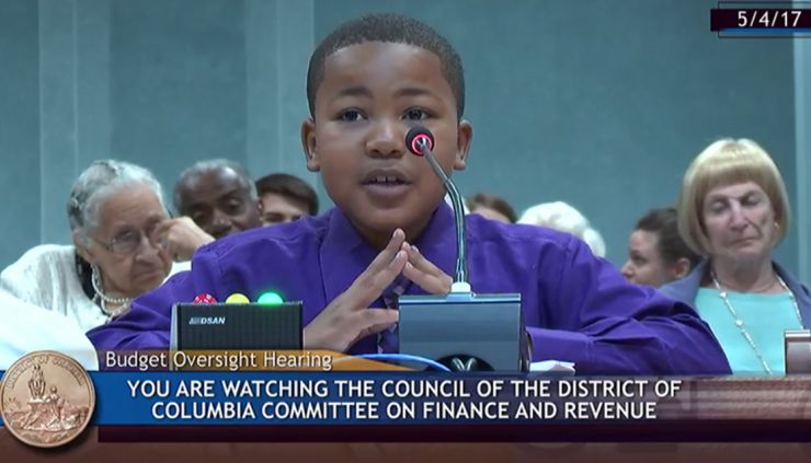 3rd grader testifying at DC Council