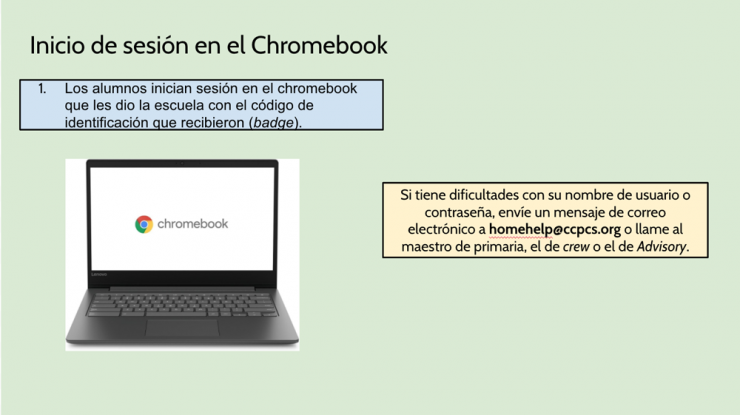 Logging into Chromebook